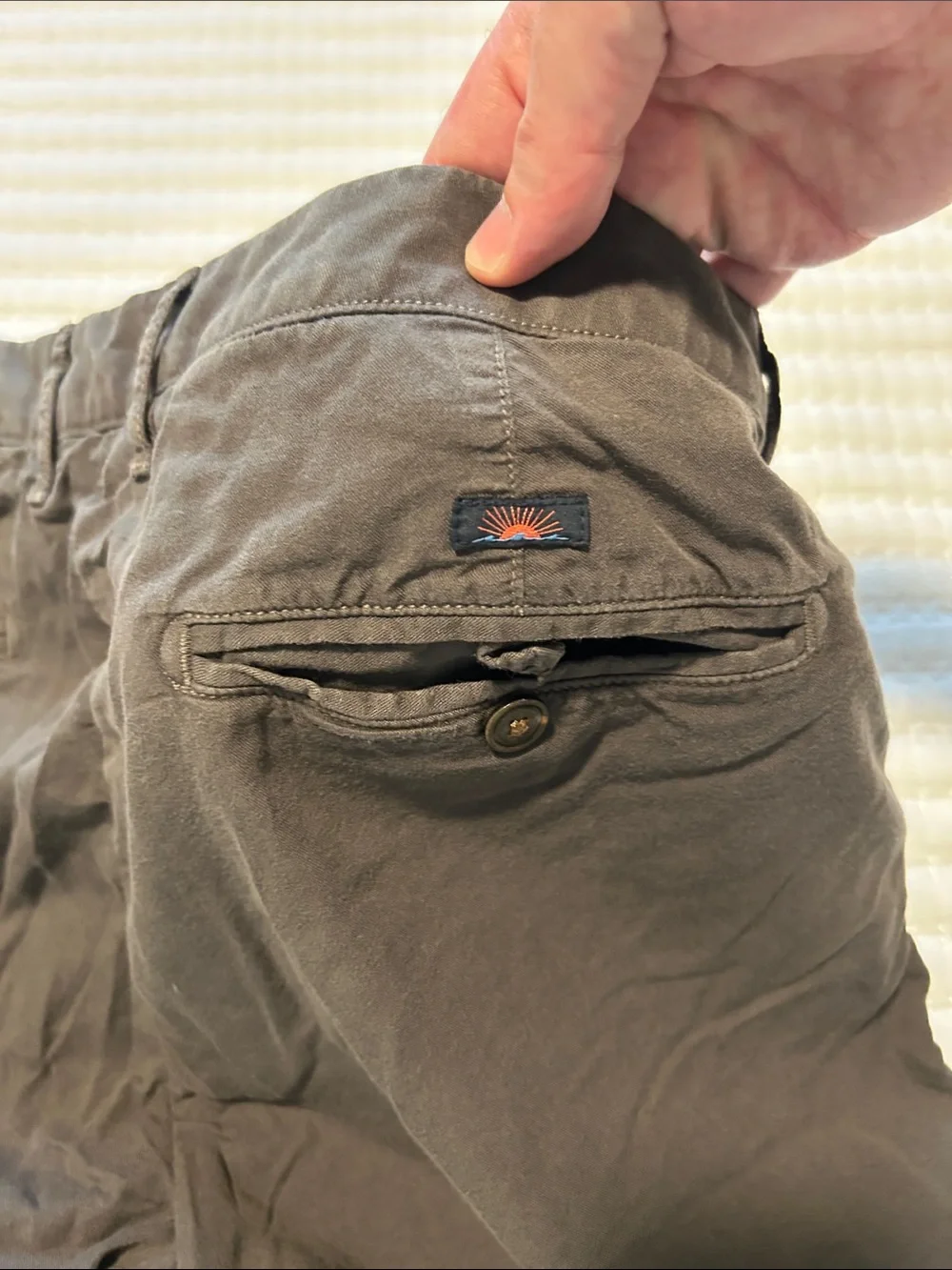 Faherty Charcoal Flat-Front Cotton Shorts 35” Waist